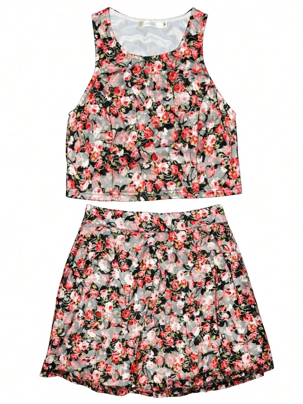 Millau Floral 2-Piece Crop Top + Skirt Set – Size S✨NWOT
